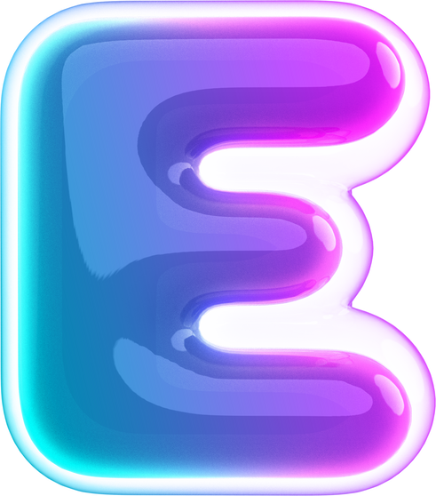 3d Gradient Letter E