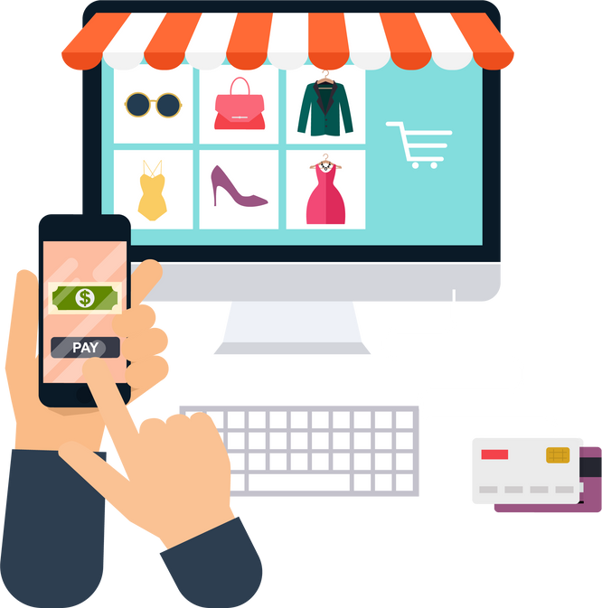 E-commerce, electronic business, online shopping, payment, d